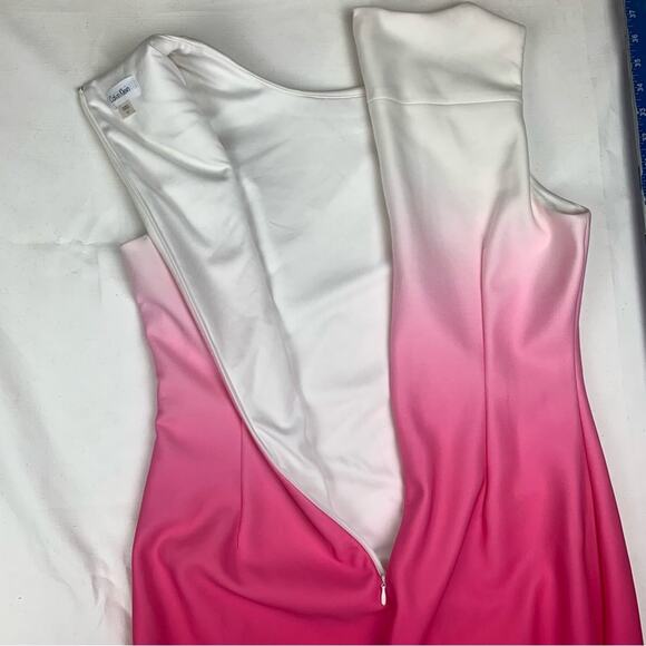 Calvin Klein women's 12 large white pink ombre dress business career work - Picture 12 of 13